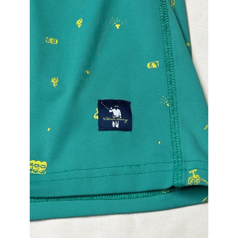 William Murray Golf Shorts Mens Large Teal Novelty Print Drawstring W32xL8‎